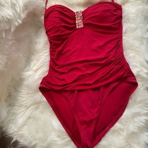 La Blanca Swimsuit with Gold Embellishment